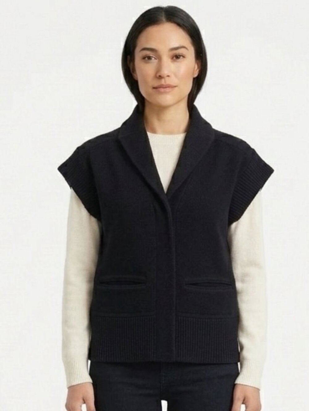 Piazza Sempione Angora/Wool Blend Snap Front Vest- Sz. 42IT/8